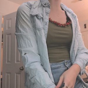 denim button down shirt